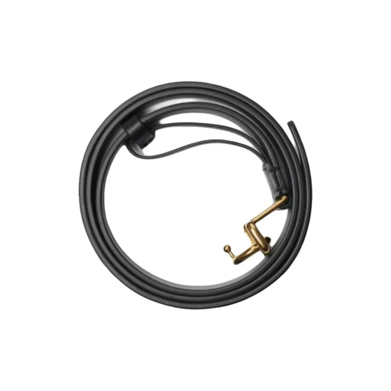 Burberry Leather Calfskin Gold Plated Leather Belts Women's Black 2.5CM-1