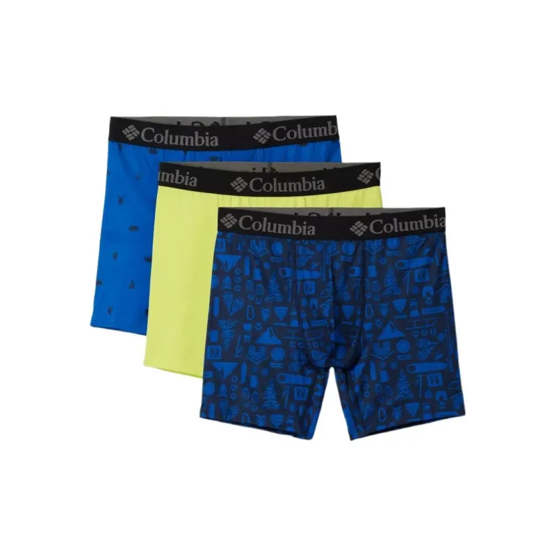 Columbia Underpants Men's 3 Pack Preppy Marine Blue/Mountain Red/Jet Stream-0