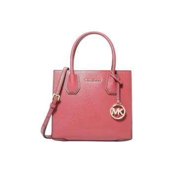 MICHAEL KORS Mercer Litchi Grain Leather One Shoulder Handbags Women's Grapefruit