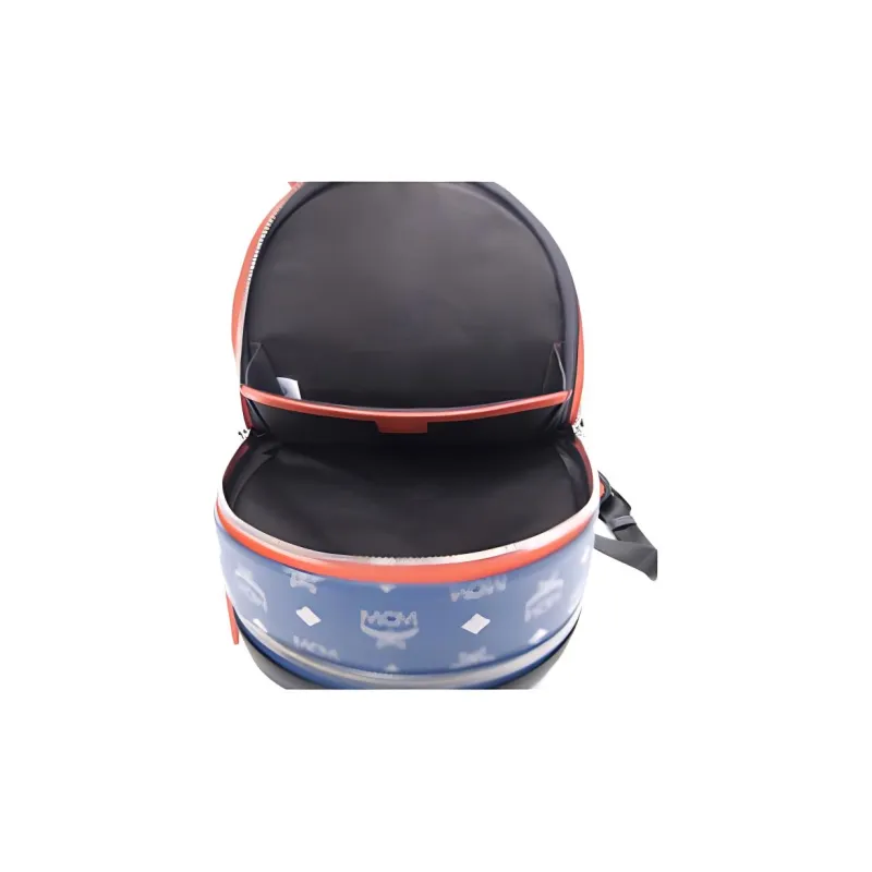MCM Backpack Visetos Medium Estate Blue-3