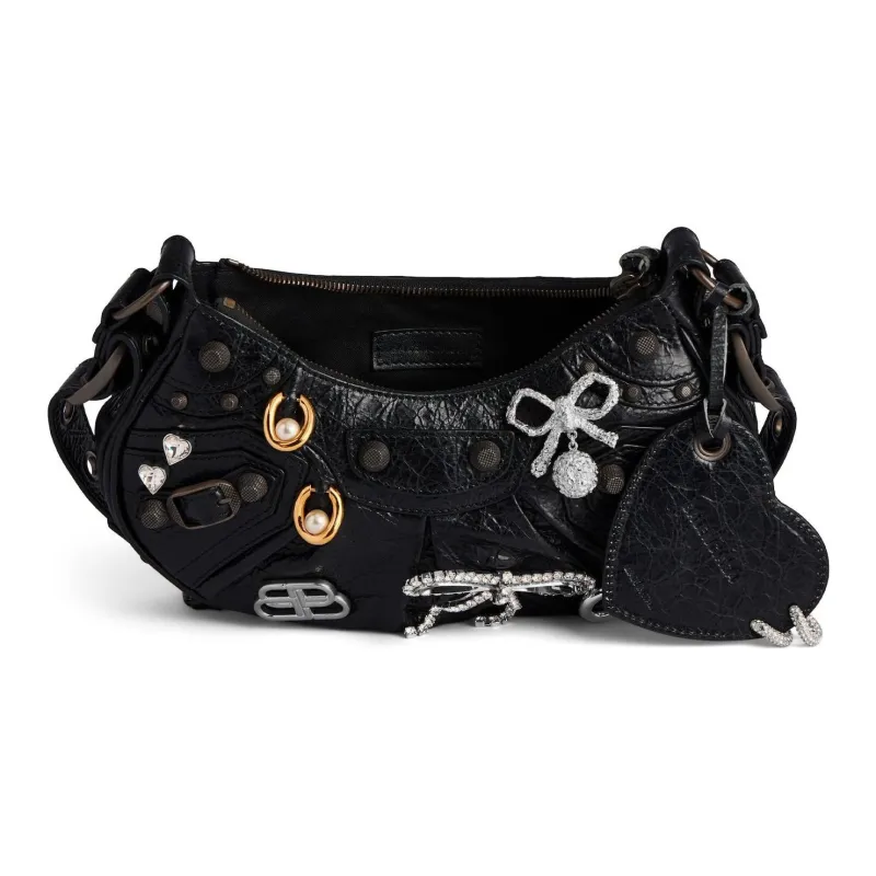 Balenciaga Lambskin Shoulder Bag XS Women's Black-4