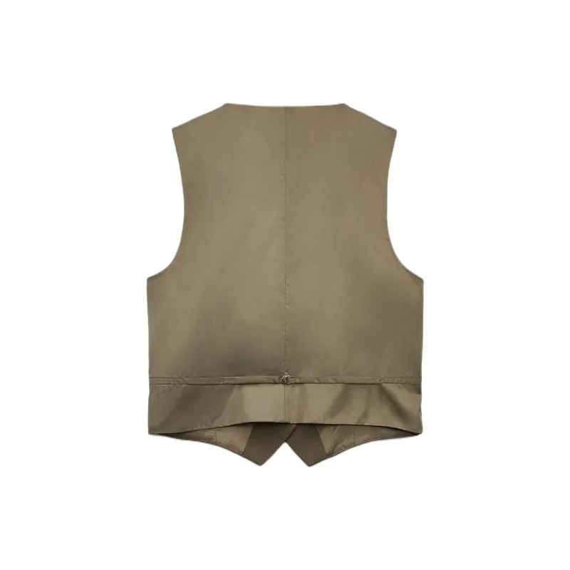 ZARA Vests Women's Dark Beige-1