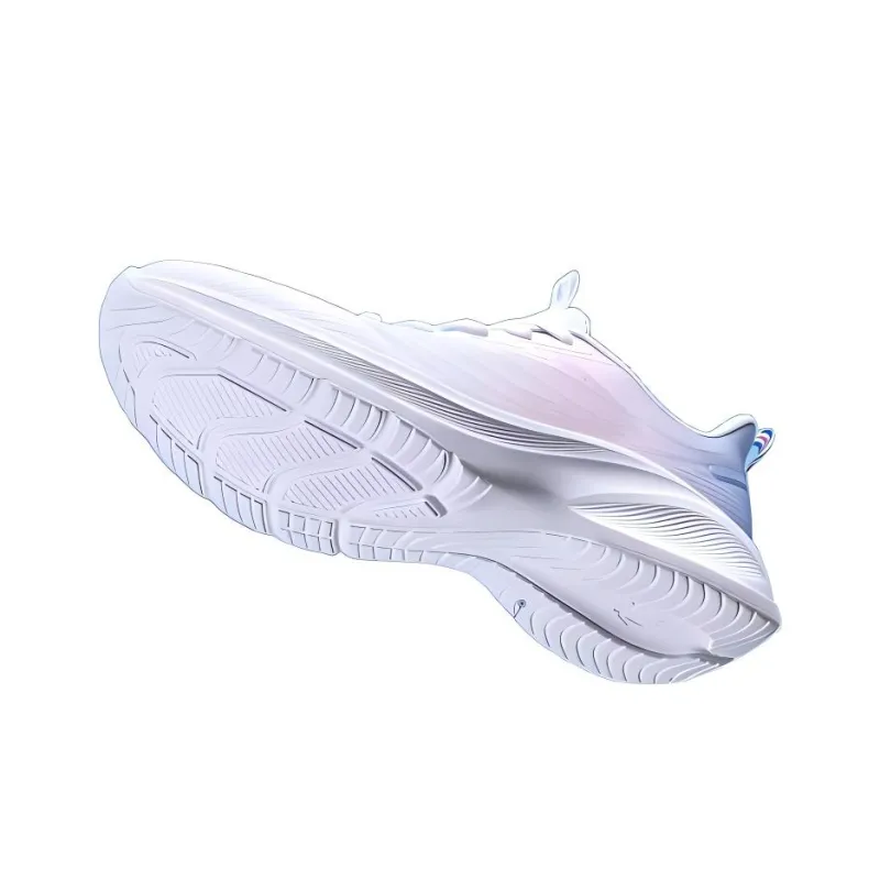 QIAODAN Light Speed 4.0 Cushioning Wear-Resistant Low-Top Running Shoes Women's White Pink Blue-4