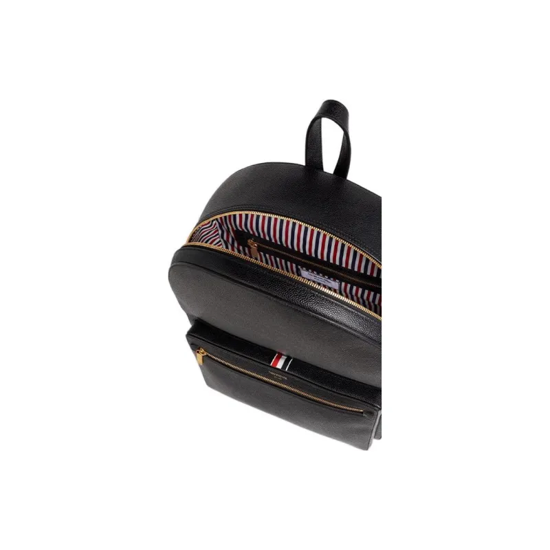 THOM BROWNE· Cow Leather Backpack Unisex Black-4