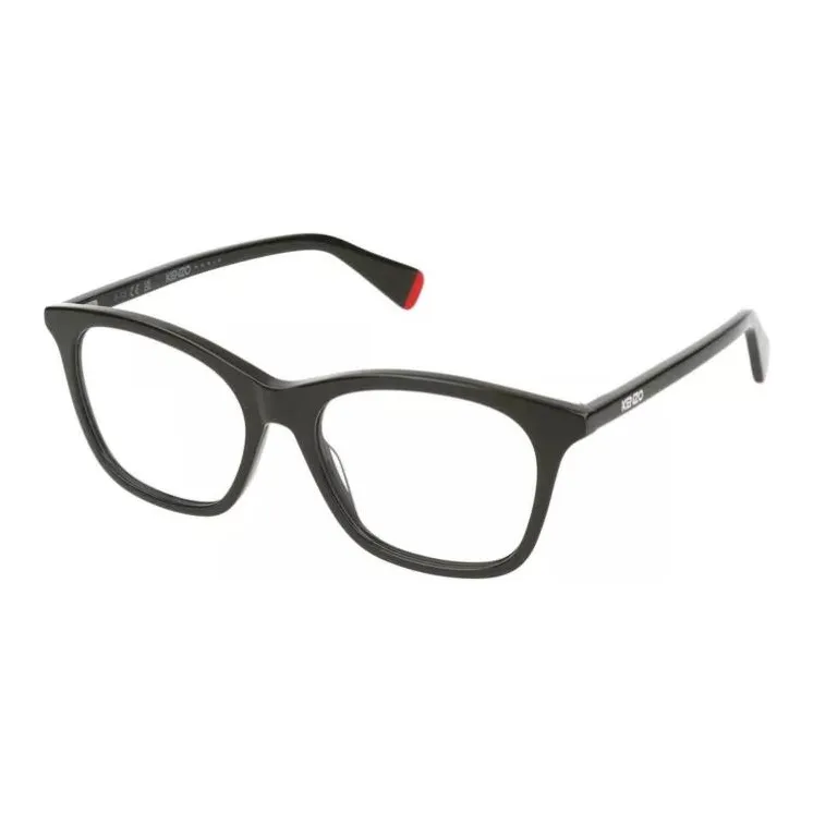 KENZO Cellulose Acetate Irregular Shape Eyeglass Frames Unisex Black-3