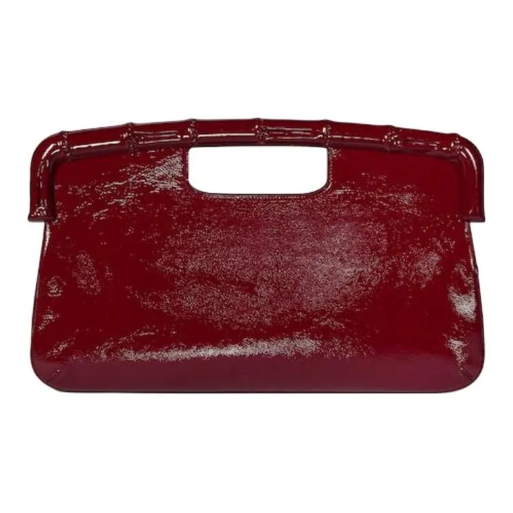 GUCCI Patent Leather Handheld Handbag Extra Large Women's Red-3