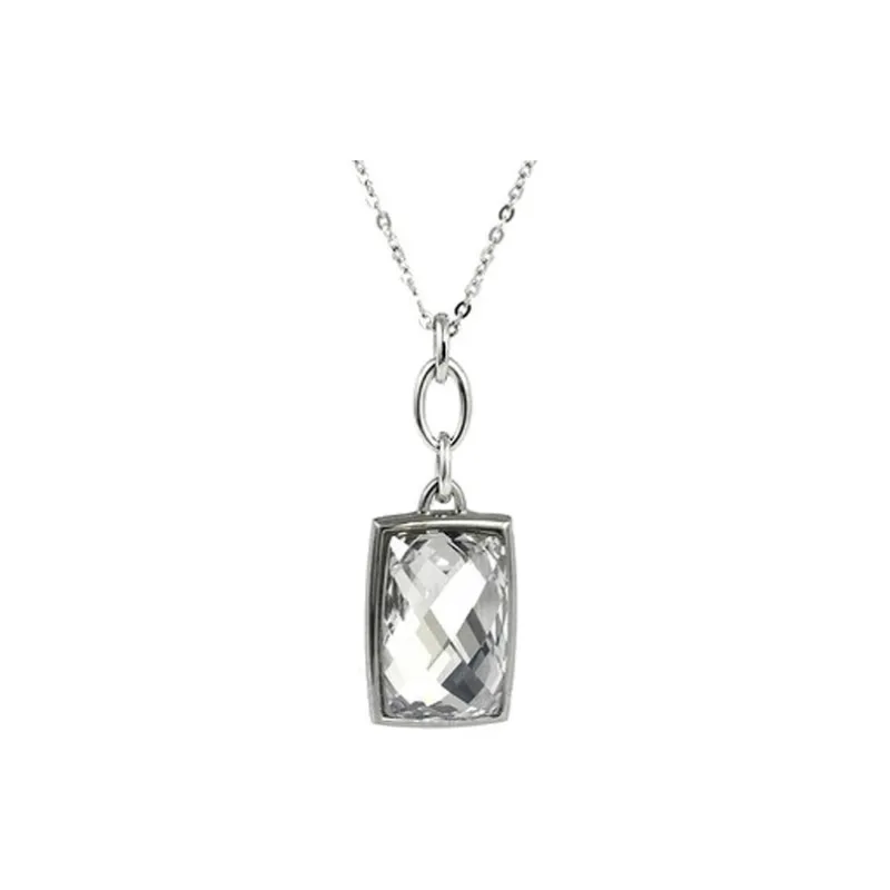 Swarovski Rhodium Plated, Crystal Necklaces Women's Silver-0