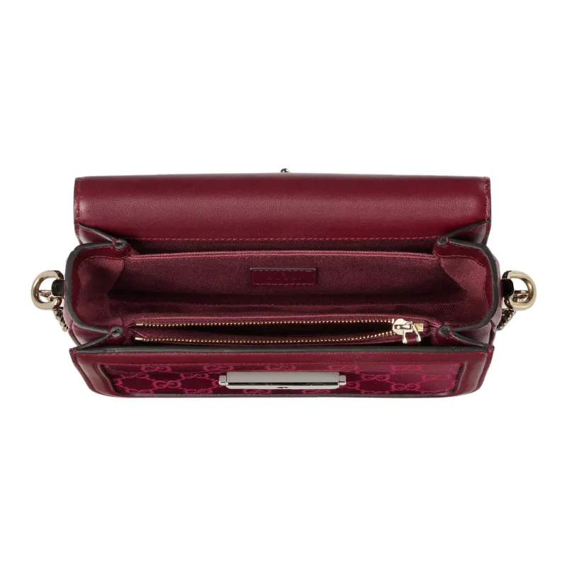 GUCCI Canvas Shoulder Bag Small Size Women's Red-5