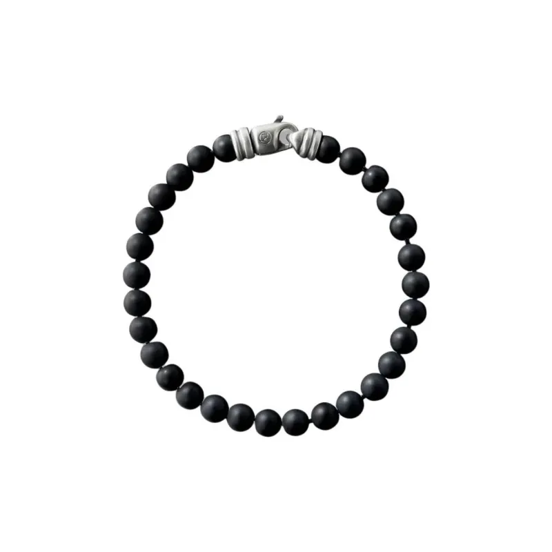 David Yurman Sterling Silver Spiritual Beads Bracelet 6mm-0