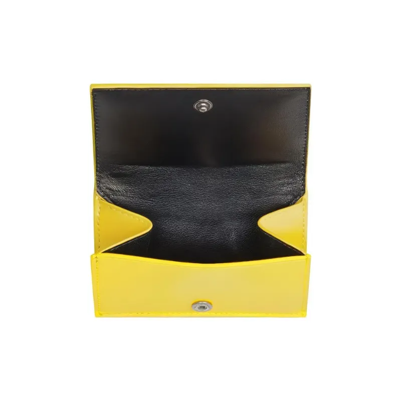 Balenciaga Calfskin Card Holder Wallet Men's Yellow-2