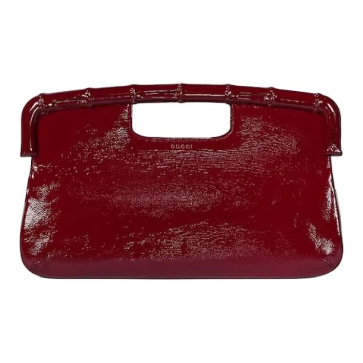 GUCCI Patent Leather Handheld Handbag Extra Large Women's Red-0