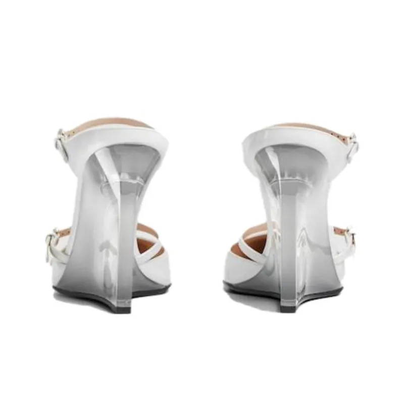 GUCCI Closed Toe Slippers 10.9cm Women's White-4