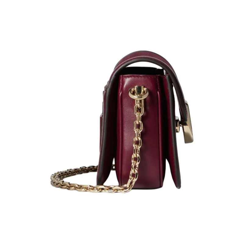 GUCCI Canvas Shoulder Bag Small Size Women's Red-3
