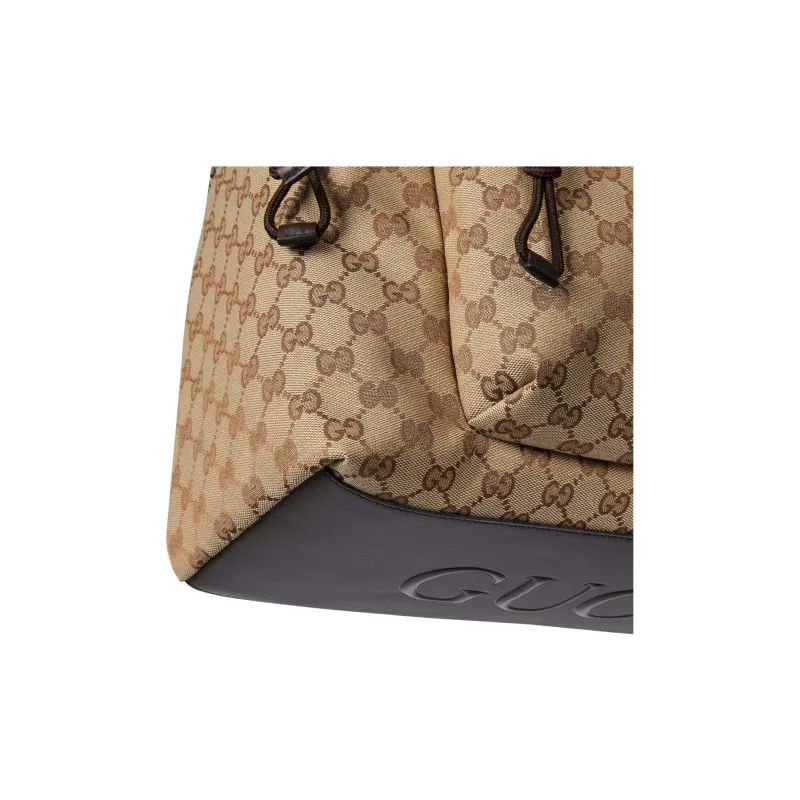 GUCCI Canvas Backpack Medium Size Men's Beige & Ebony-5