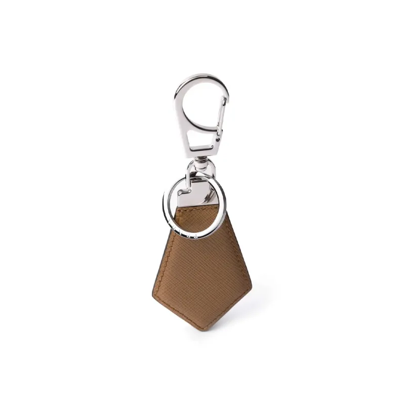 PRADA Calfskin, Metal Keychains Men's Brown-0