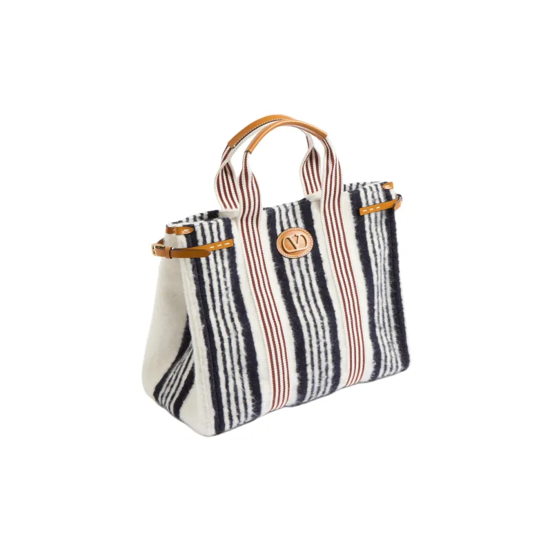 Valentino GARAVANI Wool Tote Bag, Shopping Bag, Handbag Men's Marine Blue & Ivory-1