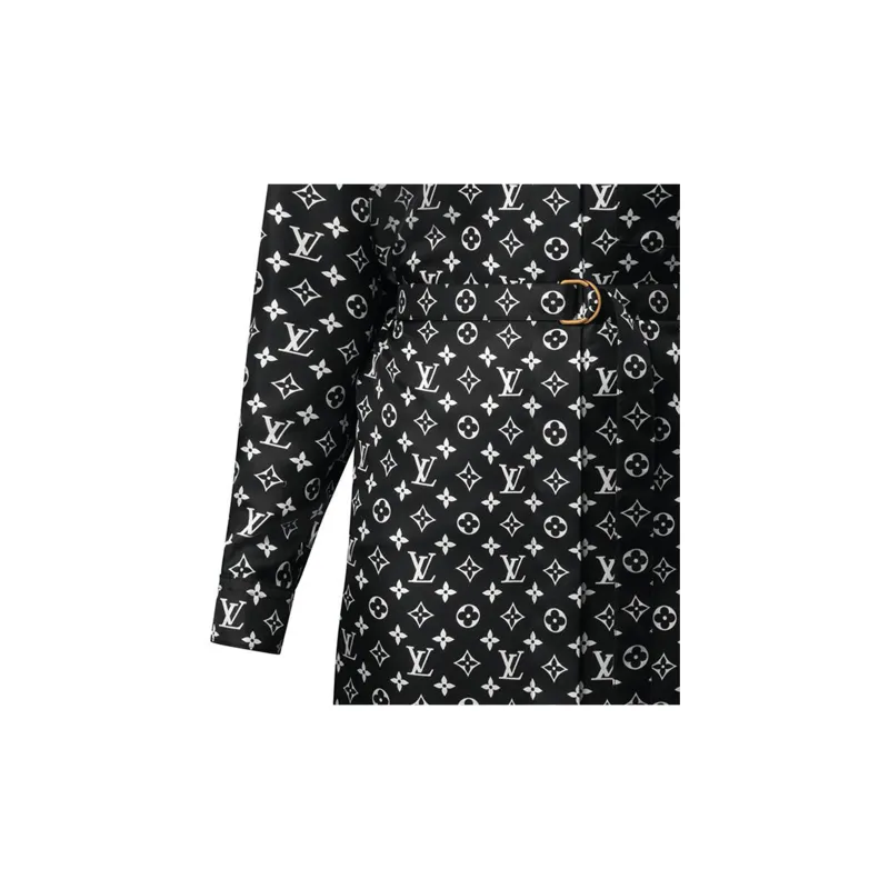 LOUIS VUITTON Monogram Silk Shirt Dress-3