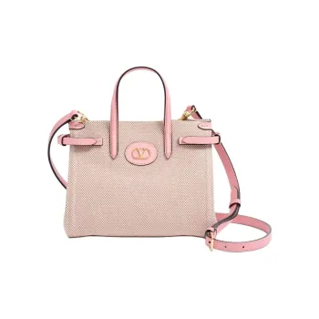 Valentino Canvas Canvas Bag Tote Bag Shopping Bag Shoulder Bag Handbag Small Size Women's Pink