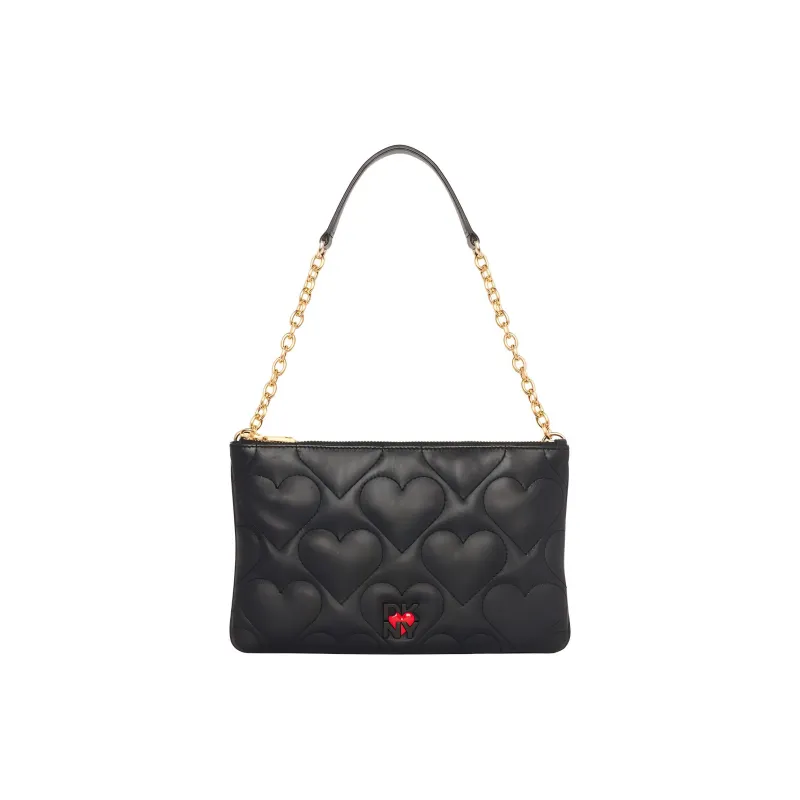 DKNY Leather Handbag Shoulder Bag Women's Black-0