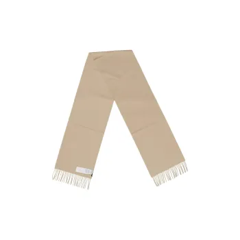 'S MAX MARA Logo Embroidered Fringed Edge Scarf