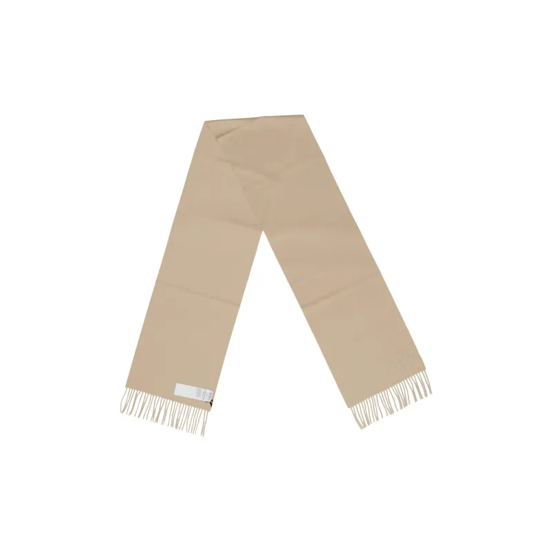 'S MAX MARA Logo Embroidered Fringed Edge Scarf-0
