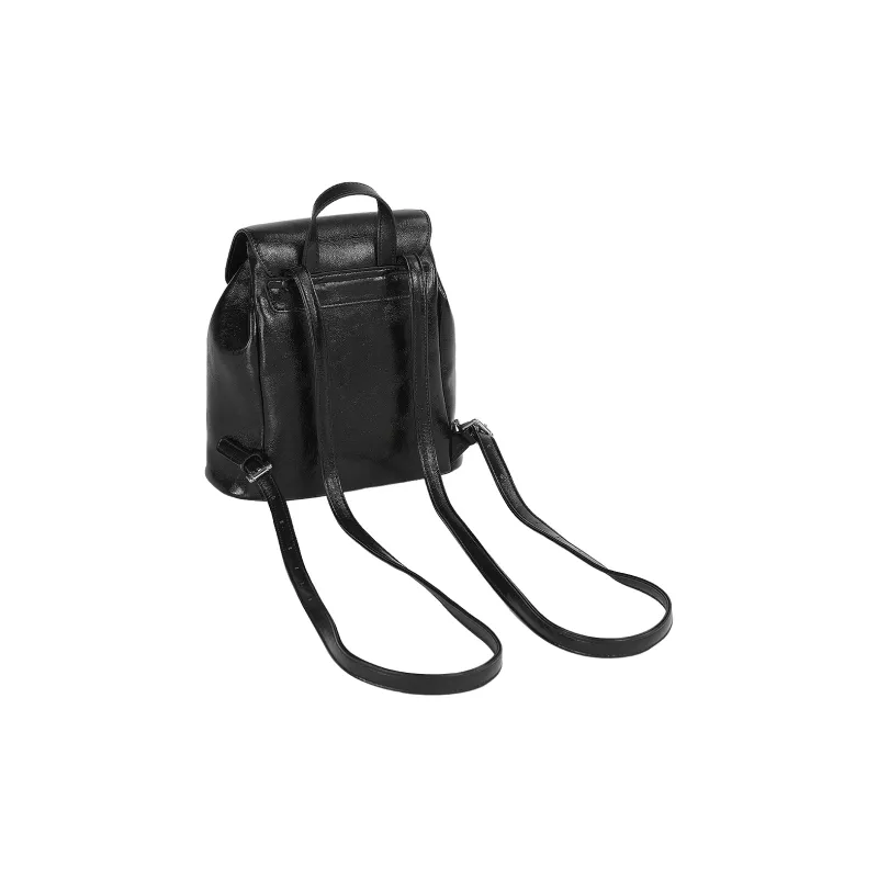 TOUTOU Fabric With Synthetic Leather Backpack Medium Size Women's Chocolate Brown-2