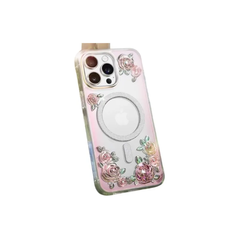 Kingxbar TPU Material Alo Flower God 3D Effect Magnetic Phone Cases Compatibility IPhone 15/Pro/Promax/iPhone 13-4