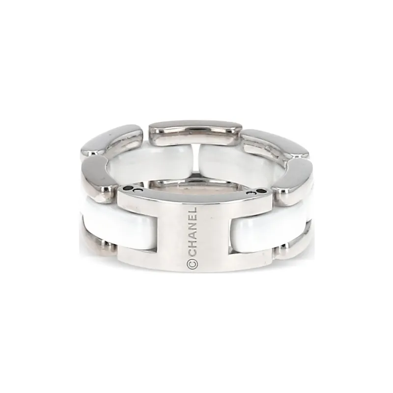 CHANEL Ceramic Rings Women's Silver-3