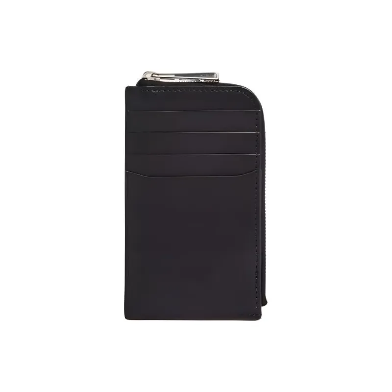 Moncler Leather Wallets Card Holders Men's Black-1