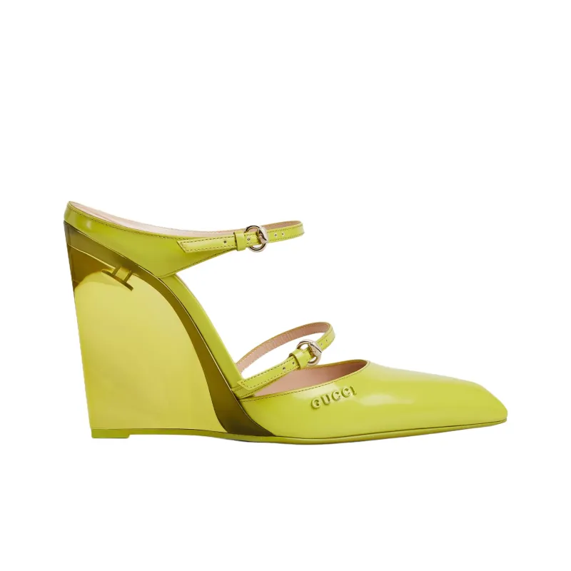 GUCCI Closed Toe Slippers 10.9cm Women's Light Green-1