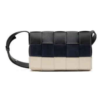 Bottega Veneta Calfskin Shoulder Bag Men's Blue & White