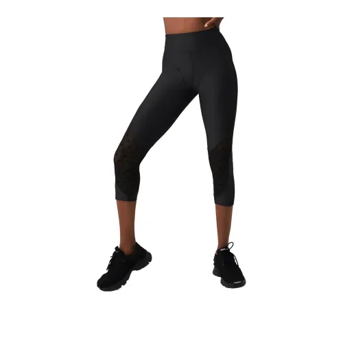Alo Yoga Airlift Mesh High-Waist Celeste Capri – Black Sale Athletic Trousers Women's Black