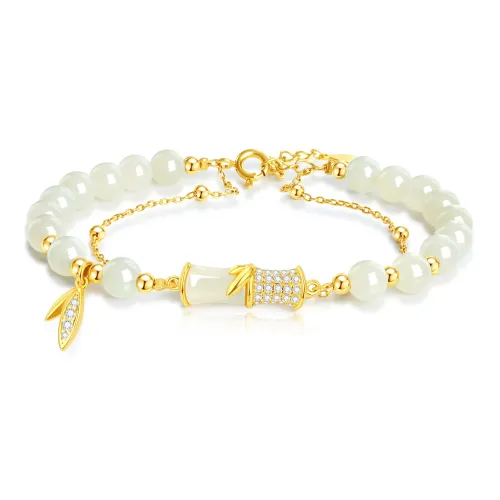 Central Fashion Hetian Jade Bracelets Green Jade Women's