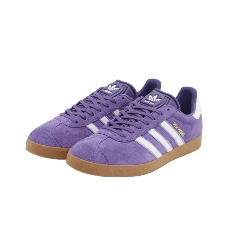 Real Madrid x Adidas Originals GAZELLE Anti Slip Wear Resistant Low Top Skateboard Shoes Unisex Purple-1