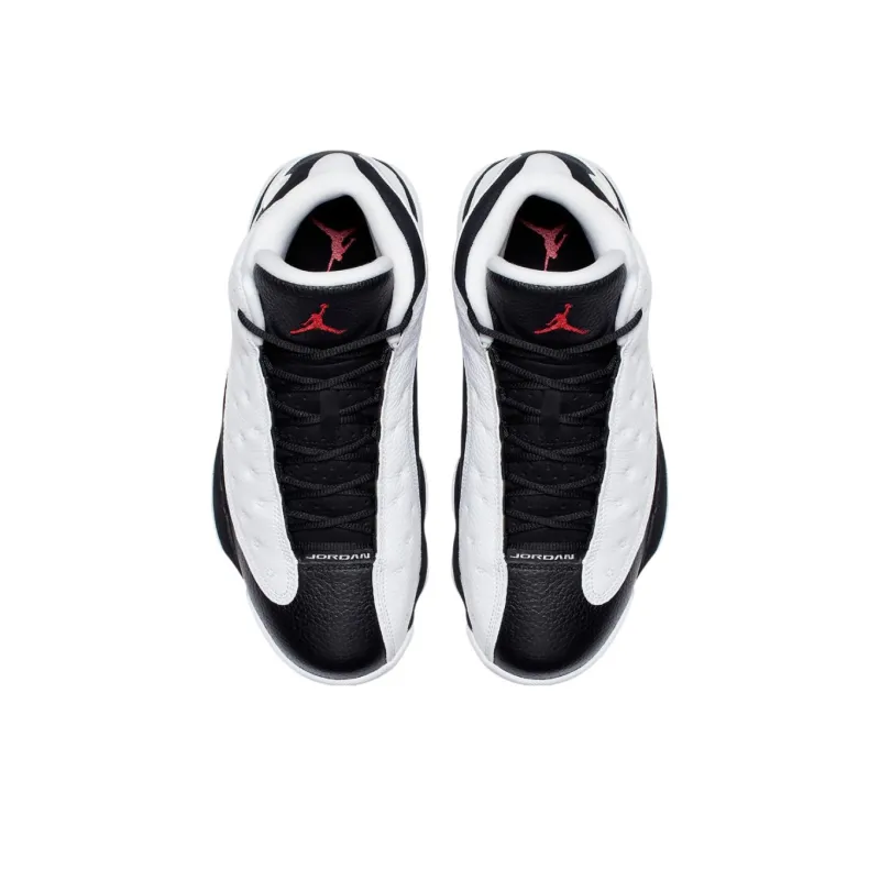 Jordan Air Jordan 13 Anti-Slip Wear-Resistant Mid-Top Vintage Basketball Shoes Unisex White Black-3