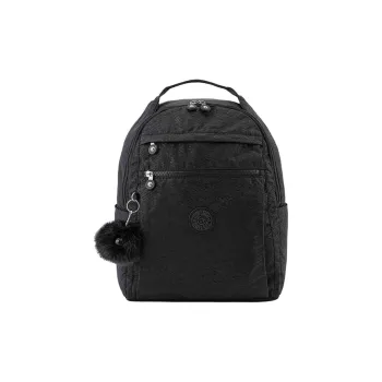 Kipling Fabric Backpack Large Size Unisex Black