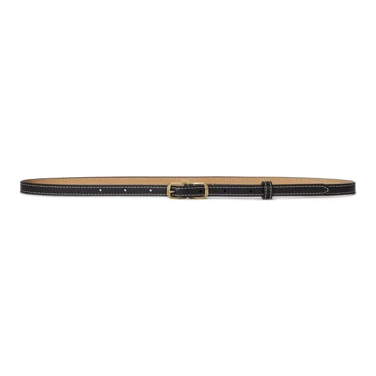 Polo Ralph Lauren Cow Leather Belts Women's Black Width 1CM-0