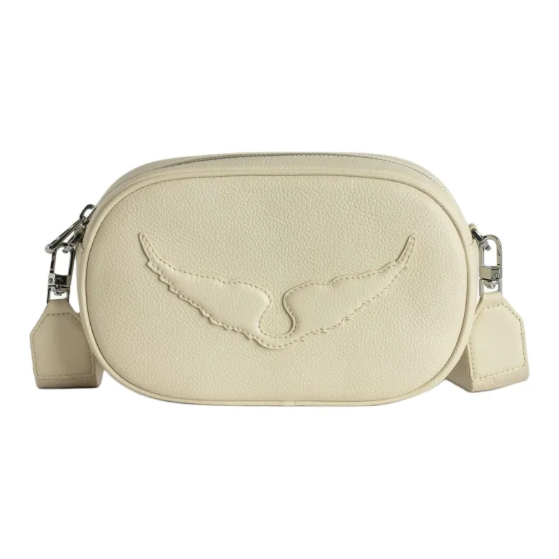 Zadig & Voltaire Cow Leather Camera Bag, Crossbody Bag, Shoulder Bag Women's Ecru-0