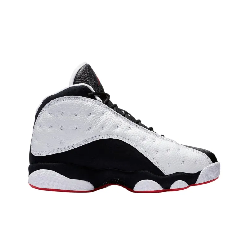 Jordan Air Jordan 13 Anti-Slip Wear-Resistant Mid-Top Vintage Basketball Shoes Unisex White Black-1