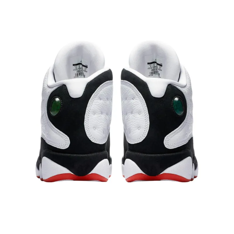 Jordan Air Jordan 13 Anti-Slip Wear-Resistant Mid-Top Vintage Basketball Shoes Unisex White Black-4
