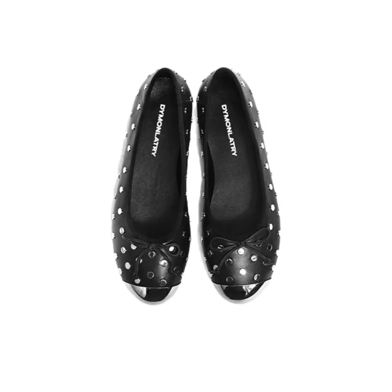 DYMONLATRY Bullet Tip Casual Single Shoes Women's Black-3