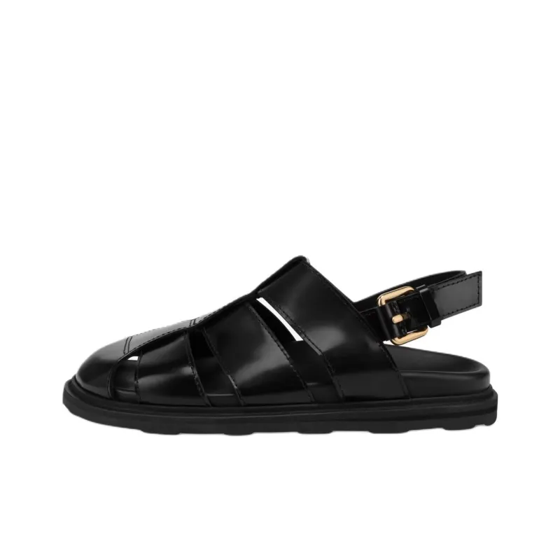 MOSCHINO Round Toe Strap Detailed Sandals-0