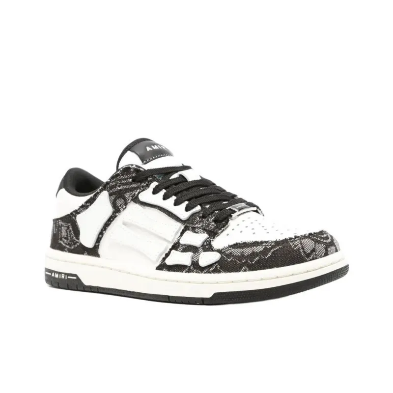 AMIRI Skel Low-Top Skateboard Shoes Women's Black White-2