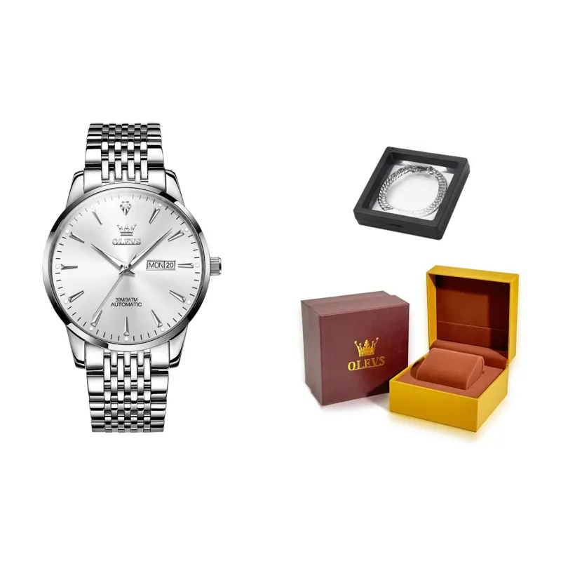 OLEVS Wisdom Series Mechanical Movement Watch Men's Watches Silver Dial-10