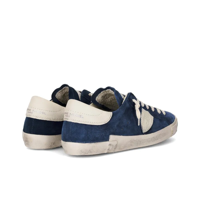 PHILIPPE MODEL Prsx Tennis Anti-Slip Wear-Resistant Low-Top Skateboard Shoes Men's Blue-3
