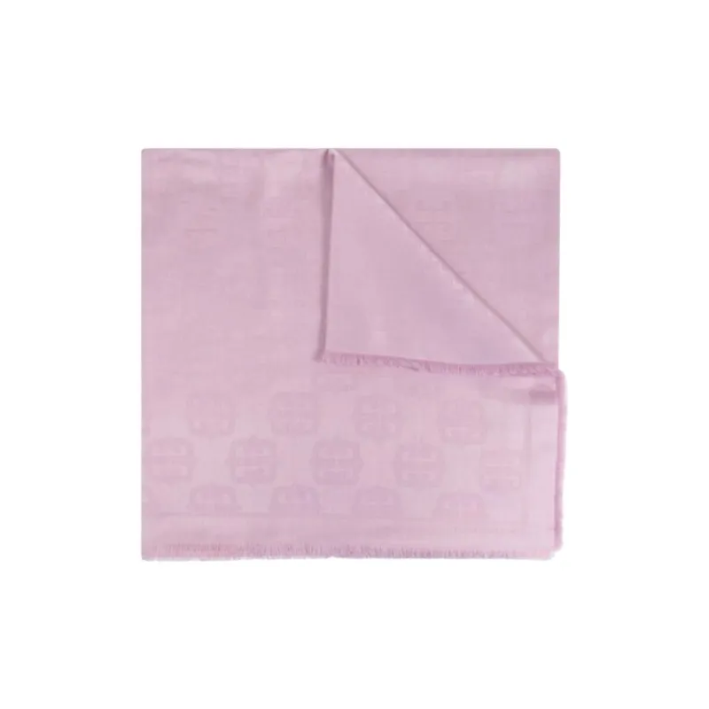 Givenchy Silk Cotton Knit Scarves Women's Pink-0