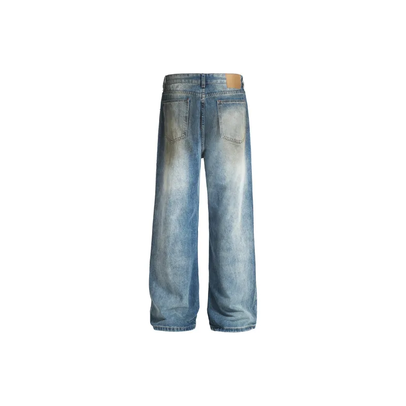 YearnObtainRainbow Jeans Unisex Dirty Dyed Blue-1