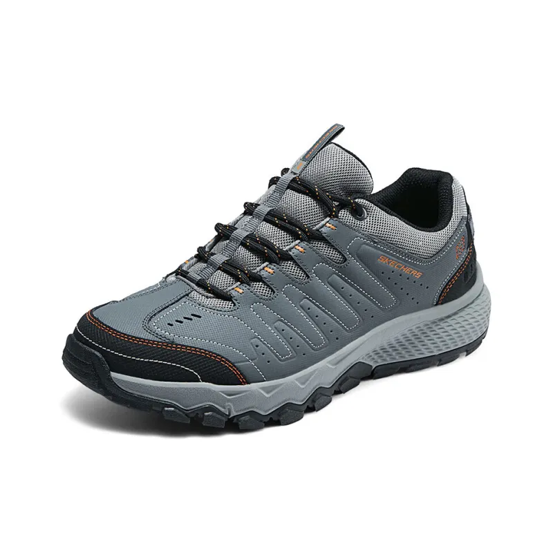 Skechers Cushioning And Breathable Low Top Running Shoes Men's Gray-2