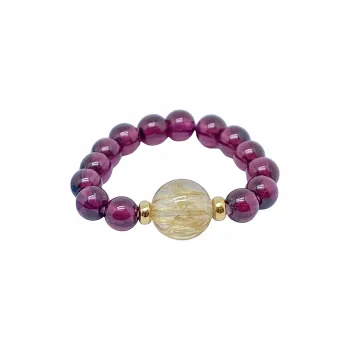 ZUNCAI Garnet/Amazonite Rings Women's