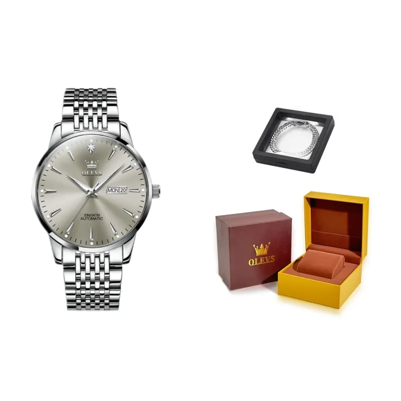 OLEVS Wisdom Series Mechanical Movement Watch Men's Watches Silver Dial-16